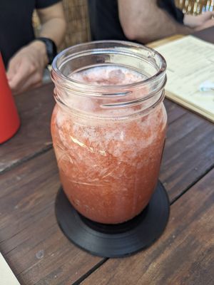 Strawberry agua fresca at Seta Rosa in Ensenada
