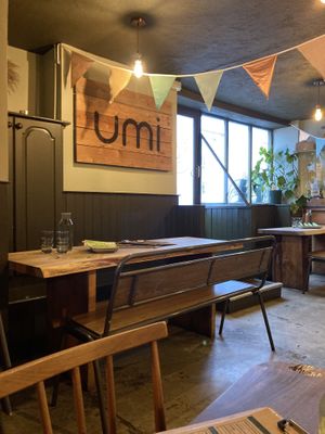 Inside the restaurant  at Umi in Tenby