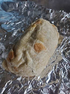 Breakfast burrito at The Rooted Vegan in Angola