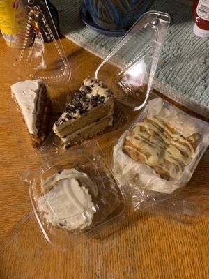 My mom bought for me, not entirely sure what everything is, but they’re all great. The cranberry orange cake on the right is perfectly tart!  at The Rooted Vegan in Angola