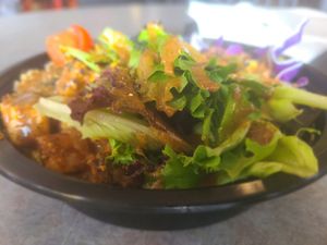 Peppered crusted tofu Buddha bowl at The Rooted Vegan in Angola