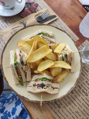Club sandwich at Ilo-Ilo in Corfu