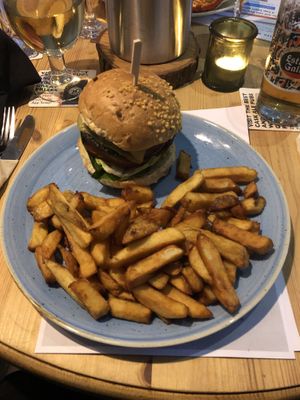 mushroom burger at The Ship Inn in Holt