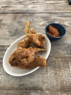 Tempura aubergine at The Suffield Arms in Norwich