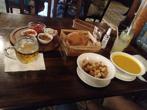 Dishes at Caru' cu Bere in Bucharest