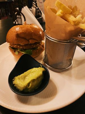 Avocado tofu burger   at Caru' cu Bere in Bucharest