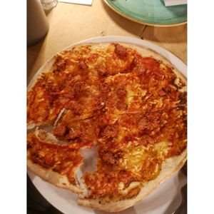 Vegan Margarita With Vegan Sausage. at The Oak Tree Inn in Balmaha