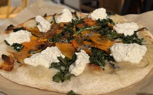 Butternut Squash pizza with lemon ricotta  at True Food Kitchen in Hackensack