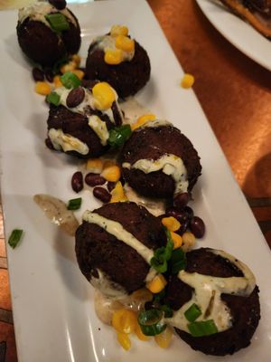 Black bean cakes at Daily Planet in Burlington