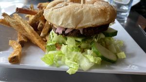 Falafel burger  at Daily Planet in Burlington