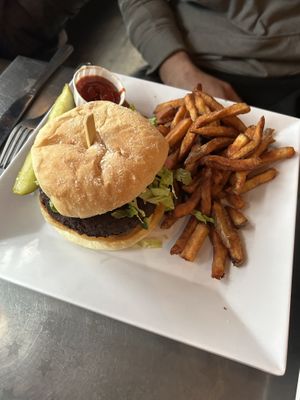 Black bean burger  at Daily Planet in Burlington