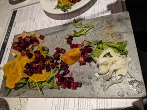 Squash carpaccio #Veganuary at Mezzo in Dublin