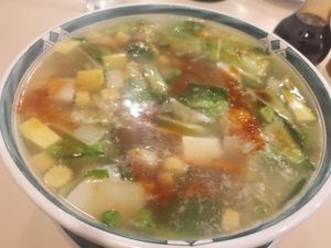 Tofu and veggie soup! at Lotus Garden in Eugene