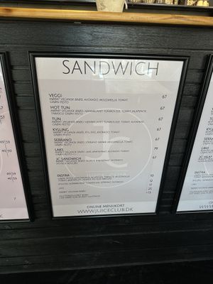 Vegan and vegetarian sandwich  at Juice Club in Soroe