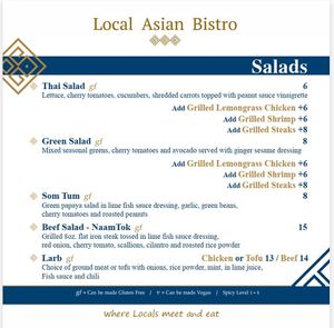 Salads at Local Asian Bistro in Vancouver