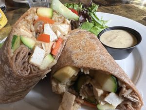 Teriyaki tofu wrap  at Redwood Cafe in Cotati