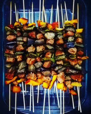 Espetadas vegan at Espaço Vivo S Coop Galega in Redondela