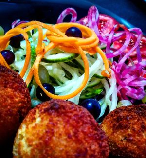 Croquetes Vegan at Espaço Vivo S Coop Galega in Redondela