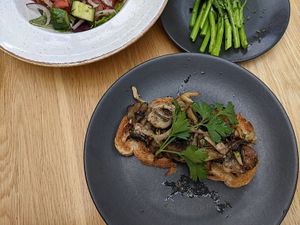 Vegan garlic mushrooms at Ego Mediterranean in Sheffield