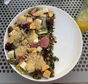 smoked tofu salad  at Linea - Closer To The Moon in Bucharest