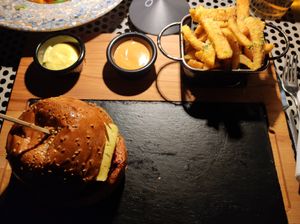 Veggie Burger with Fries at Linea - Closer To The Moon in Bucharest