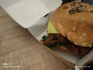 Vegan burger  at Linea - Closer To The Moon in Bucharest