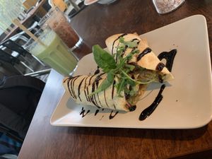 Tortilla with ground lentils filling at Burė in Nida