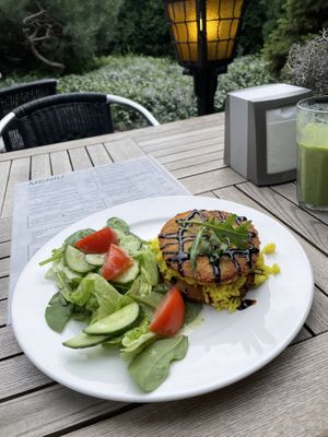 Vegetable schnitzels, huge portion! at Burė in Nida