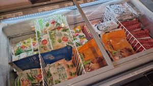 freezers at Vegetarian World Supermarket in Nijmegen