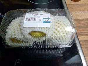 Pears at Vegetarian World Supermarket in Nijmegen