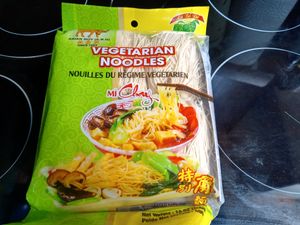 Thin wheat noodles at Vegetarian World Supermarket in Nijmegen