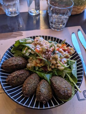 Falafel salad, tasty and filling. at Lola in Vis