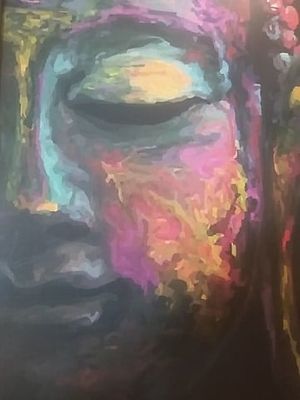 The Buddha on the Wall at Steamy Buddha in Ellsworth