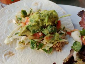 Walnut meat tacos. Delish! at Kayak Kafe - Broughton in Savannah