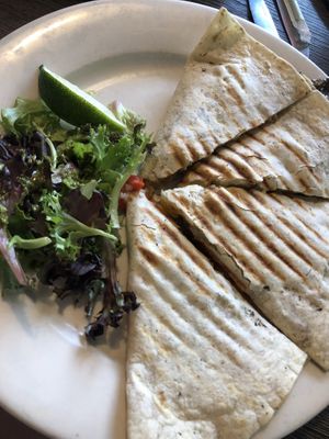 Tofu & veggie quesadilla with vegan cheese  at Kayak Kafe - Broughton in Savannah