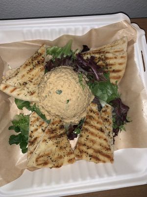 Hummus and pita plate  at Kayak Kafe - Broughton in Savannah