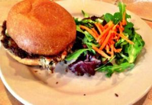 black eye- pea burger at Kayak Kafe - Broughton in Savannah