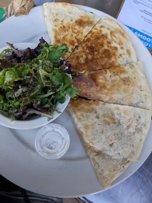 Vegan tofu quesadilla at Kayak Kafe - Broughton in Savannah