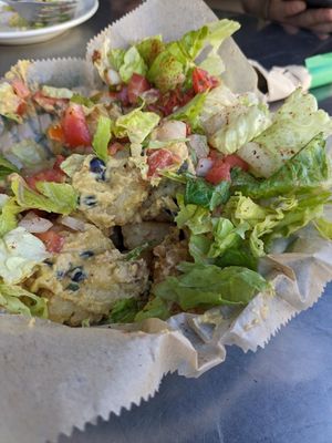 Vegan tater tot nachos at Kayak Kafe - Broughton in Savannah