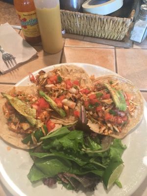 tiger tofu tacos on corn tortillas  at Kayak Kafe - Broughton in Savannah