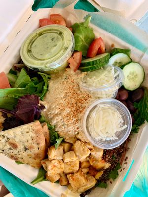 Vegetarian salad with tiger tofu - highly recommend the tiger tofu! at Kayak Kafe - Broughton in Savannah