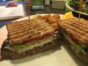 Harvest Lentil Burger at Kayak Kafe - Broughton in Savannah