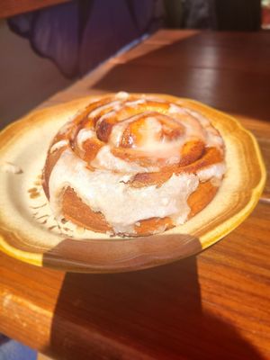 vegan cinnamon roll!!! at Morning Glory Cafe in Eugene