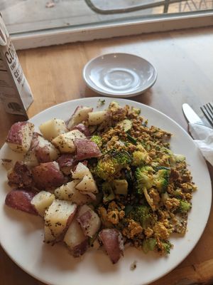 Mama's Tofu scramble - it was okay, thought it lacked flavor but it's great after adding salt and hot sauce at Morning Glory Cafe in Eugene