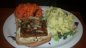 Breakfast sandwich  at Morning Glory Cafe in Eugene