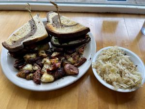 sandwich special on rye with sauerkraut...  at Morning Glory Cafe in Eugene