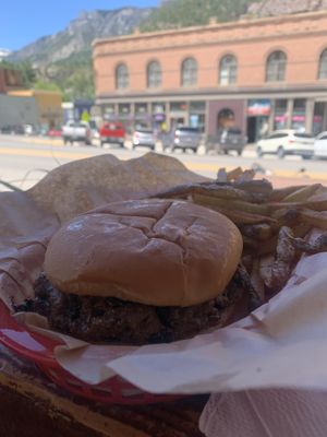 Black bean burger   at Maggie's Kitchen in Ouray