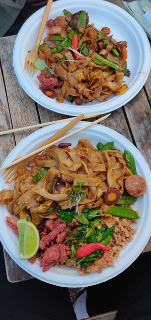 They served bratwurst with the today's special and it was so interesting and good! at Thai Vegan Kitchen in Helsinki