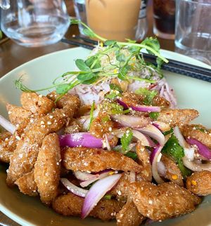 Nam tok muu at Thai Vegan Kitchen in Helsinki