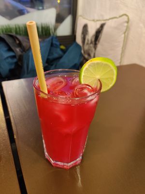 Tasty lychee cocktail 🍹 at Thai Vegan Kitchen in Helsinki